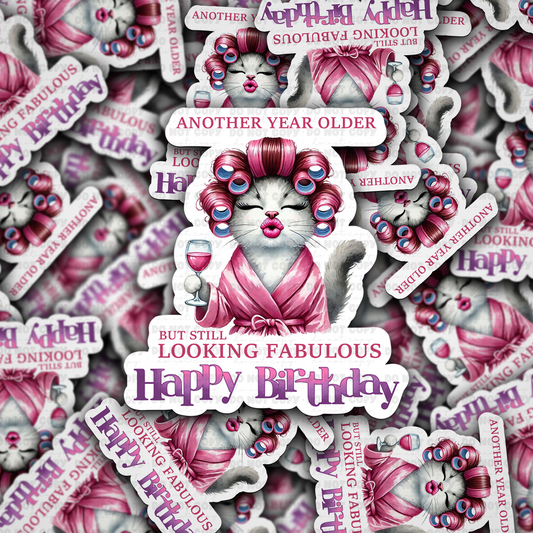 Another year older happy birthday sticker
