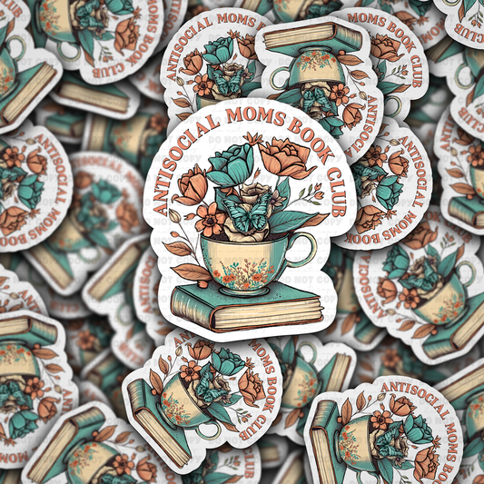 Antisocial moms book club sticker