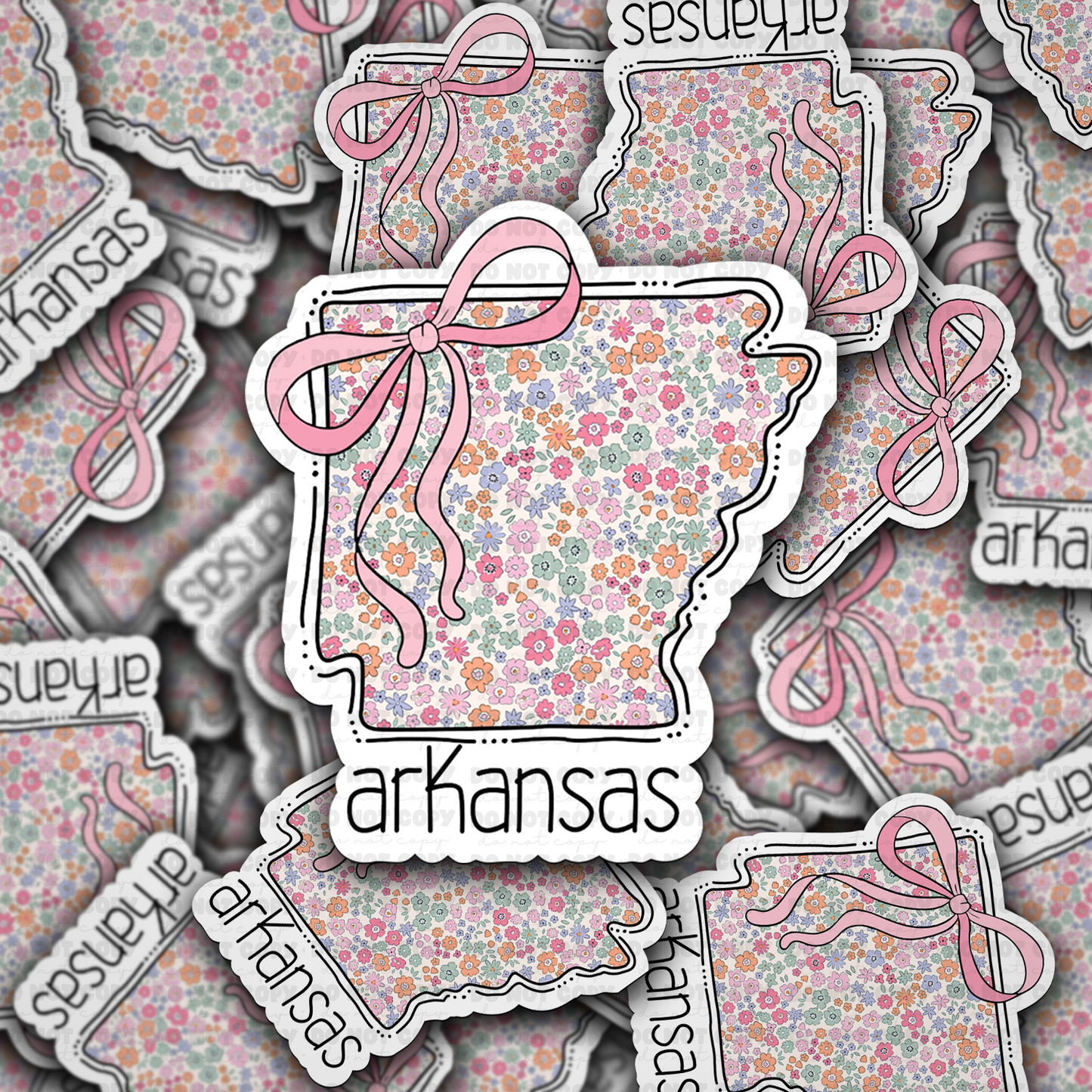 Arkansas floral state sticker