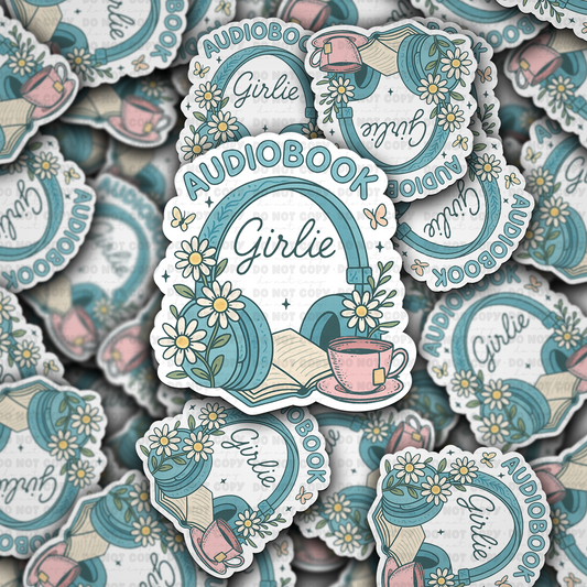 Audio book girlie sticker