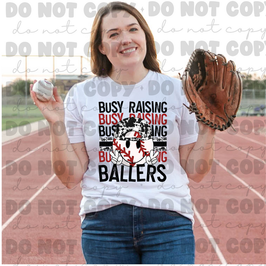 Busy raising ballers baseball shirt