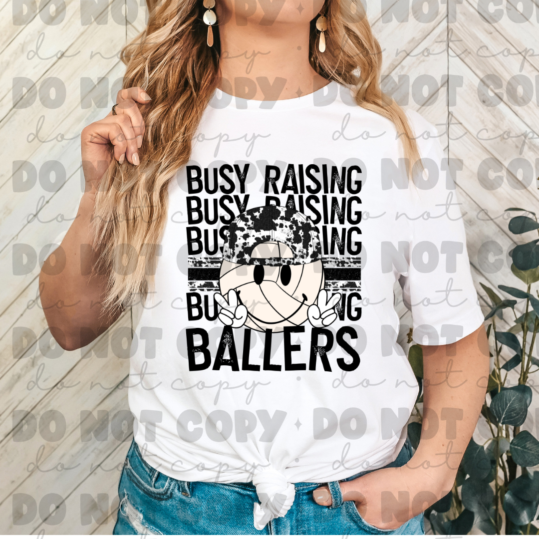 Busy raising ballers volleyball shirt