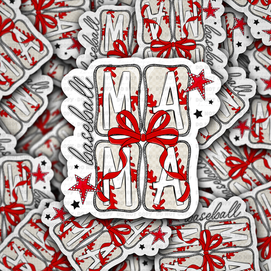 baseball mama sticker