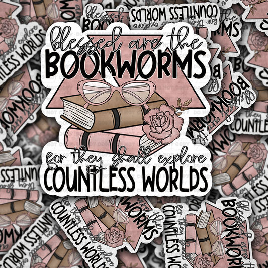 Blessed are the bookworms sticker