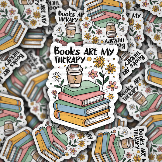 Books are my therapy  sticker