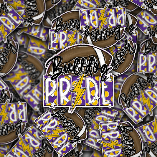 Bulldog pride purple and yellow sticker