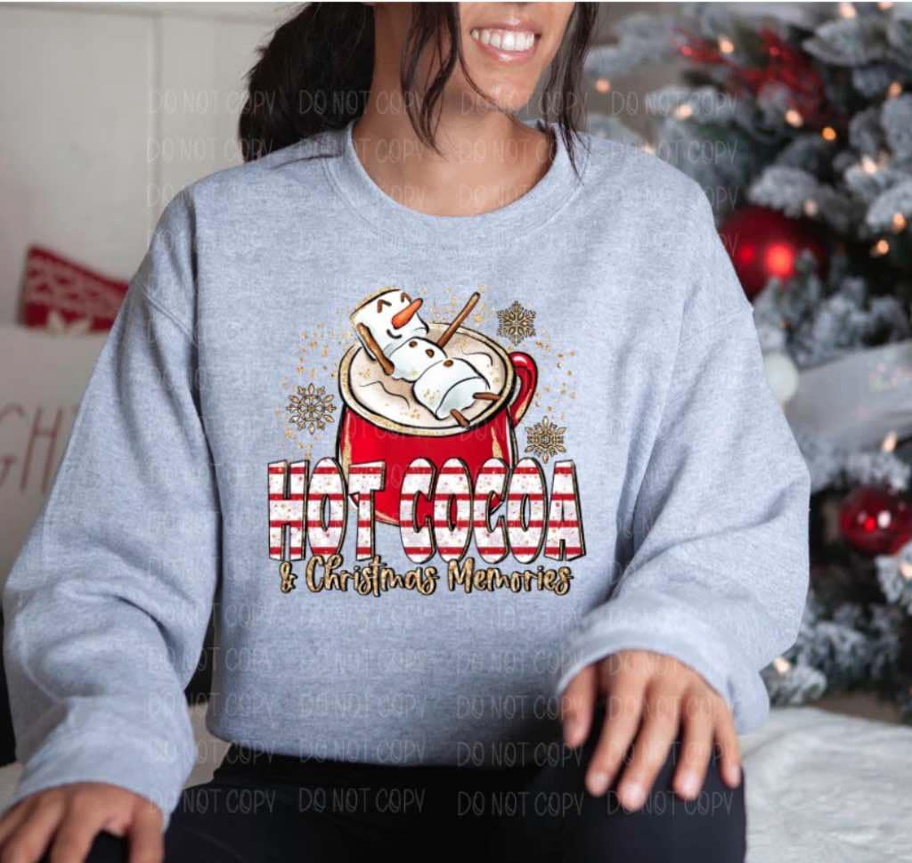 Hot cocoa and Christmas memories dtf print