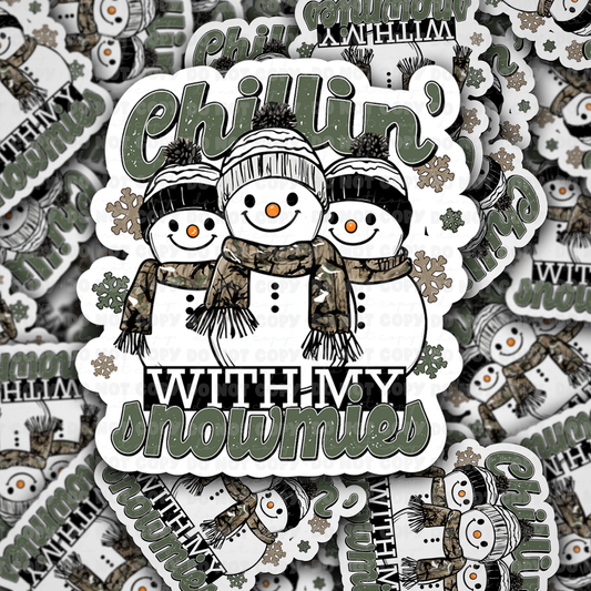 Chilling with my snowmies sticker