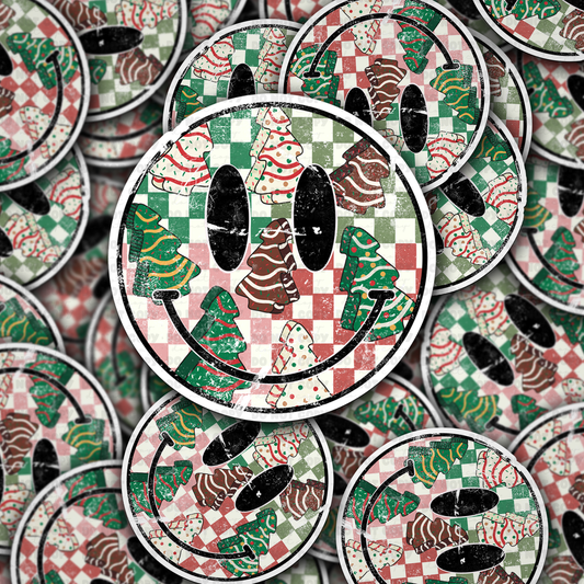 Christmas cake smile sticker