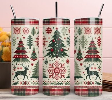 Christmas tree reindeer tumbler