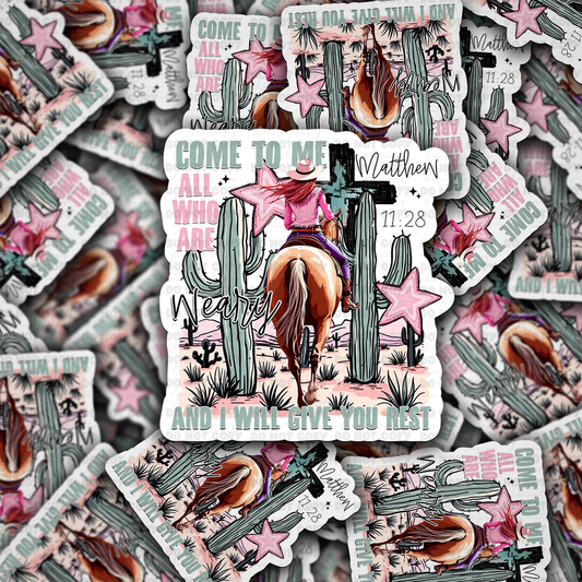 come to me all who are weary sticker