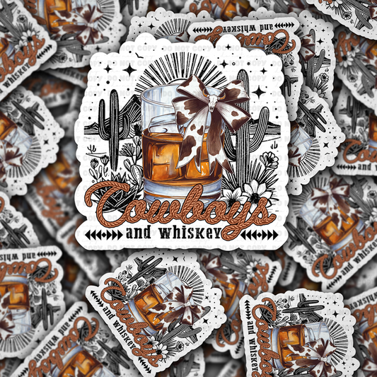 Cowboys and whiskey sticker