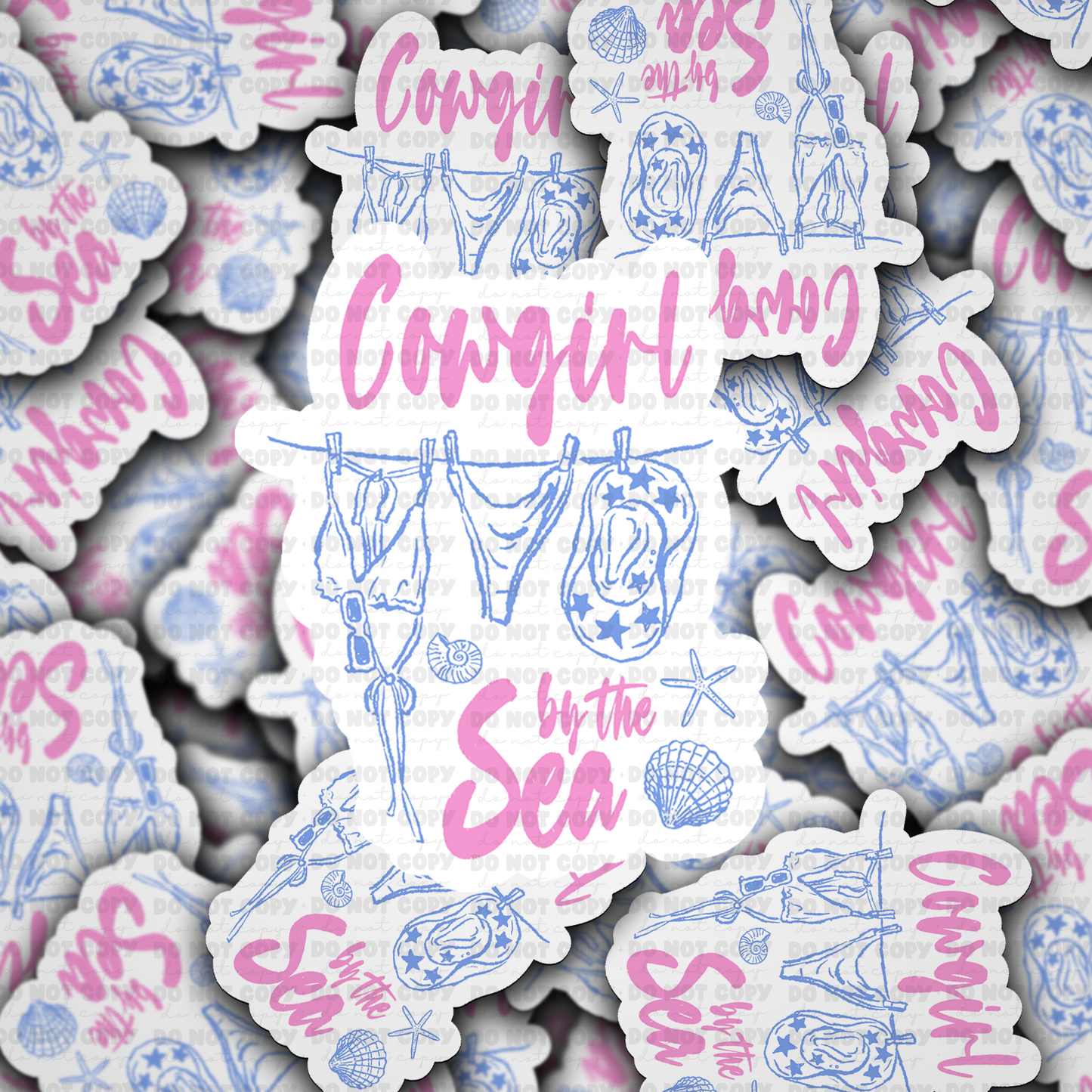 Cowgirl by the sea sticker