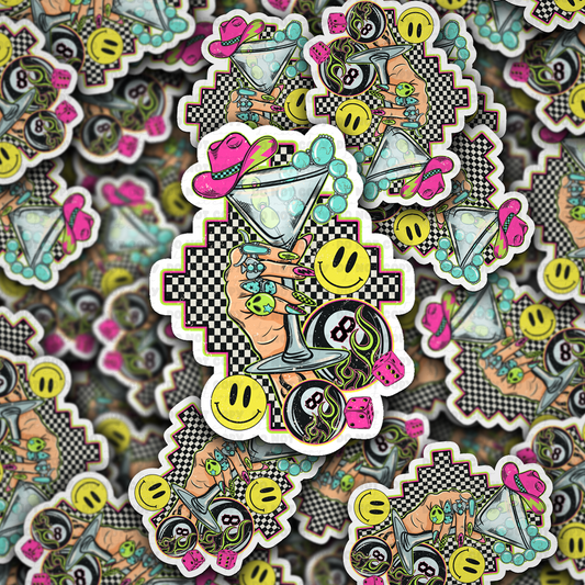 Cowgirl cocktail sticker