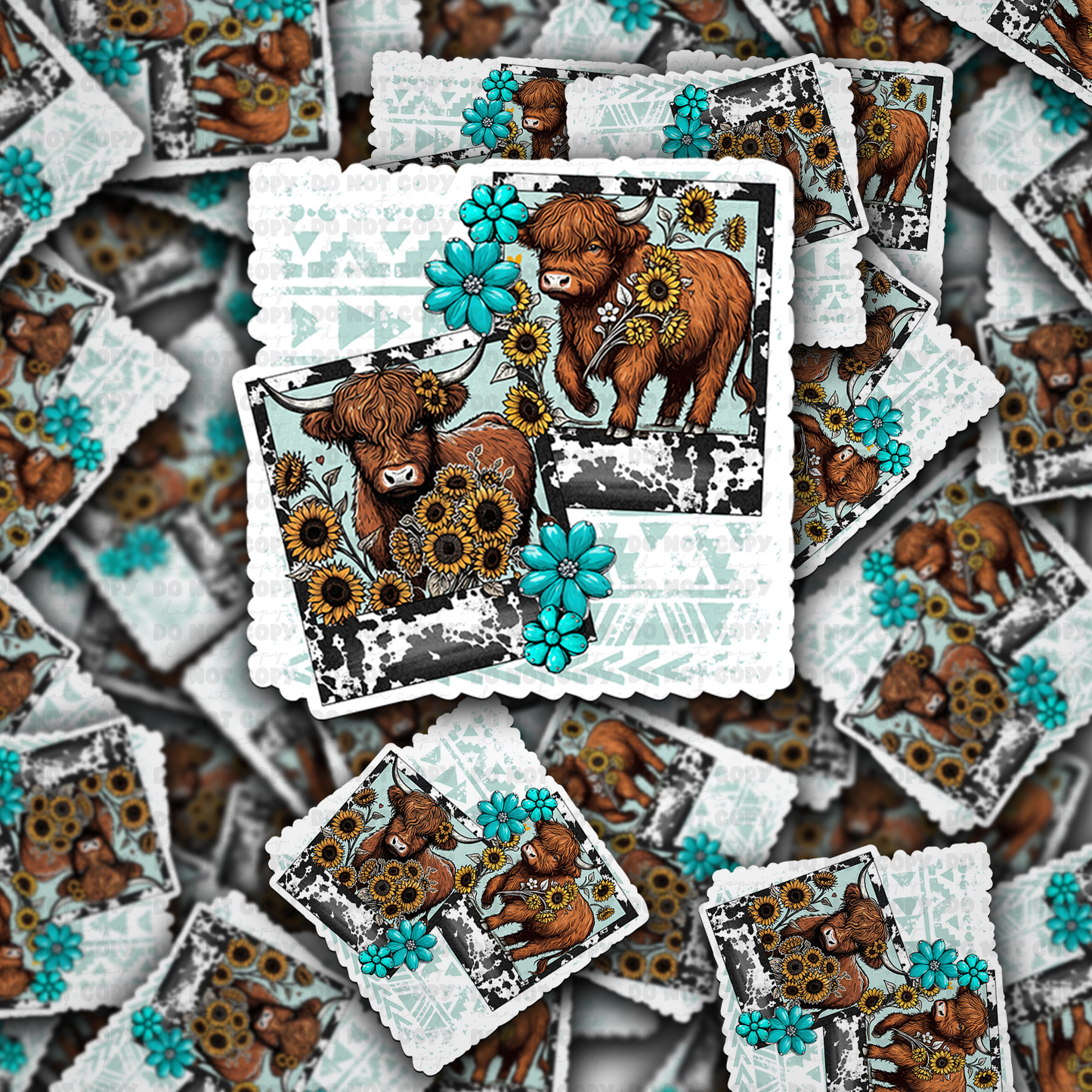 Highland cow picture sticker