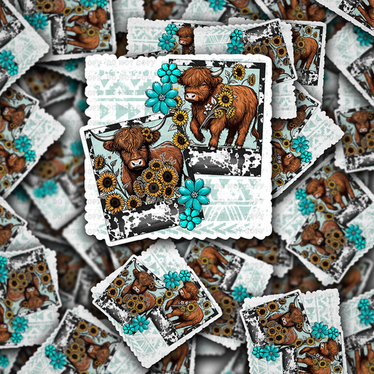 Highland cow picture sticker