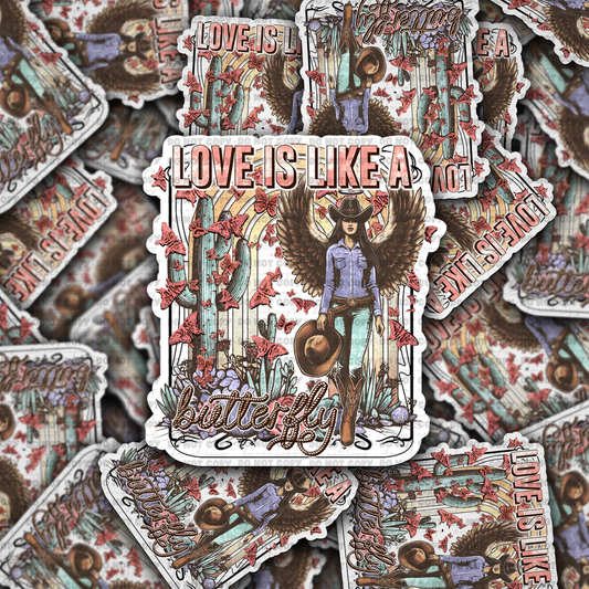love is like a butterfly sticker