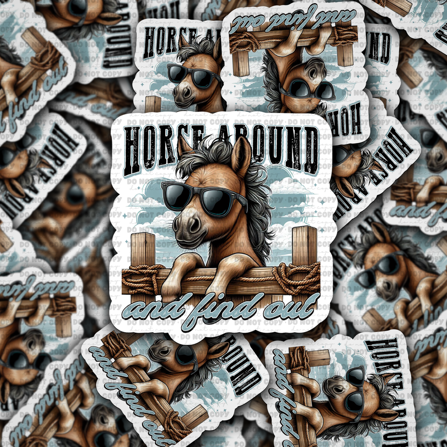 Horse around and find out sticker