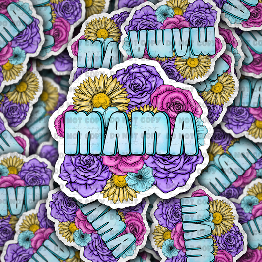 Mama flowers sticker