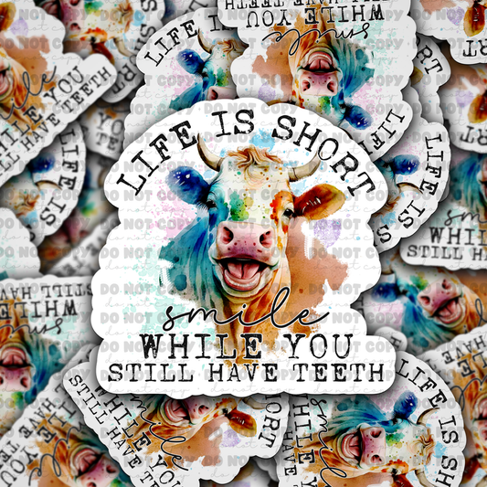 Life is short smile sticker