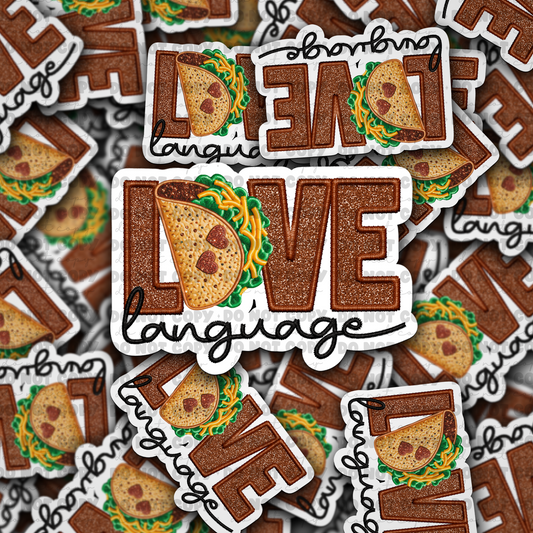 Love Language taco sticker
