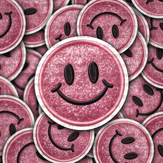 Pink smiley sticker