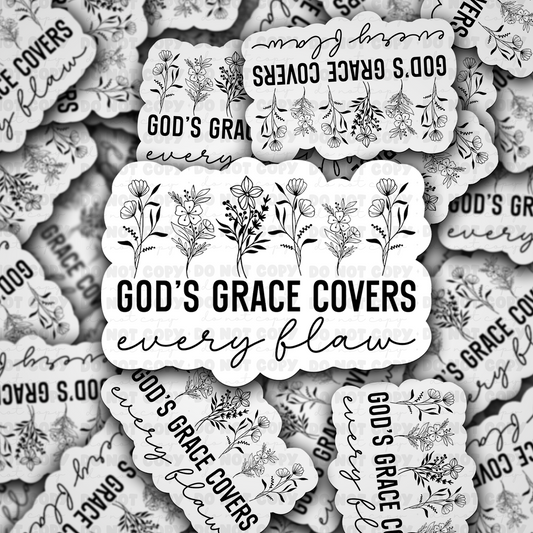 Gods grace covers every flaw sticker