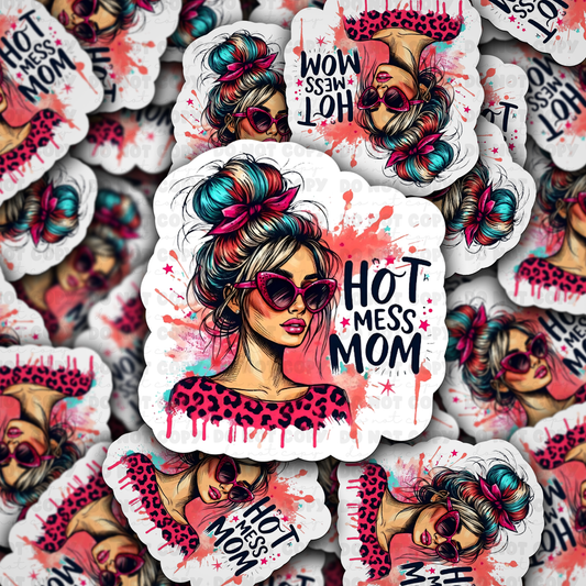 Hot mess mom sticker