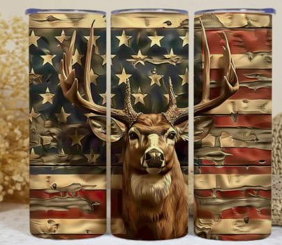 American flag deer tumbler
