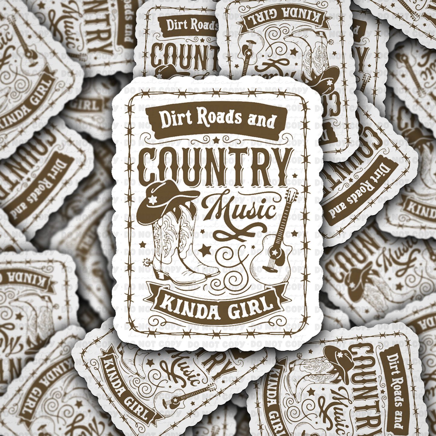 Dirt roads and country music sticker
