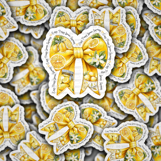 Easy peasy lemon squeezy bow sticker