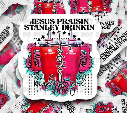 Jesus praising Stanley drinking sticker