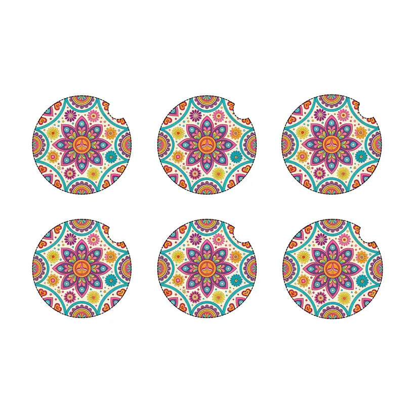 Purple design car coaster set