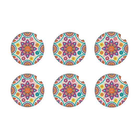 Purple design car coaster set