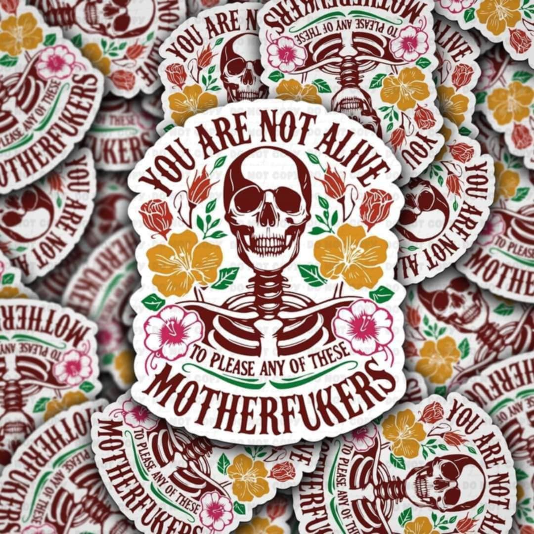 Your are not alive to please any of these motherfuckers sticker