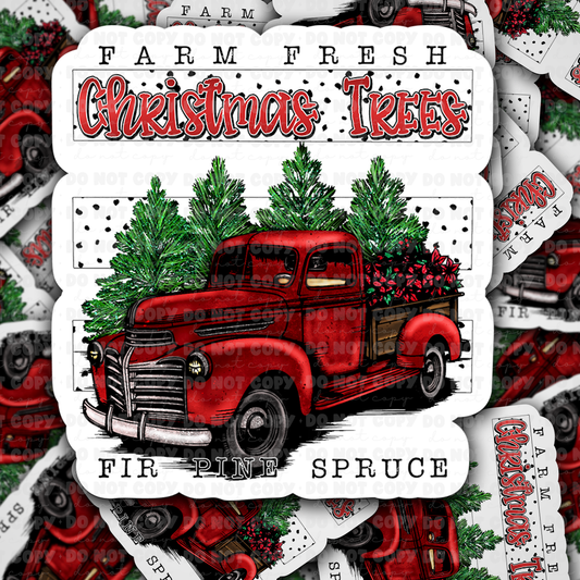 Farm fresh christmas trees sticker