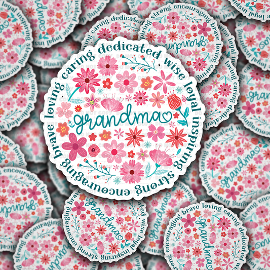 Floral Grandma sticker
