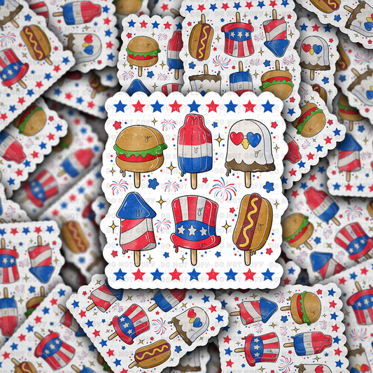 Fourth of July pop sticker
