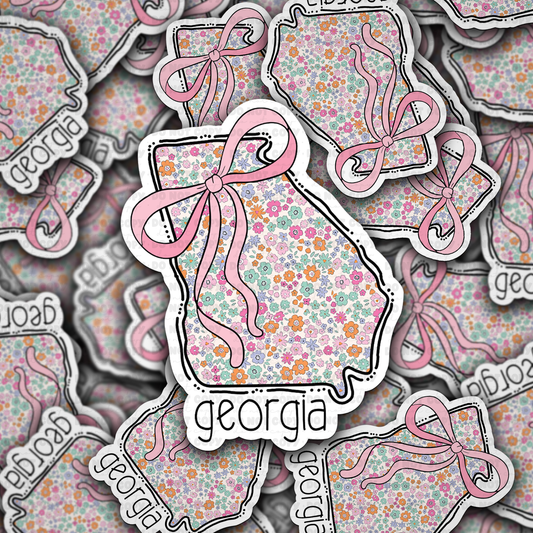 Georgia floral state sticker