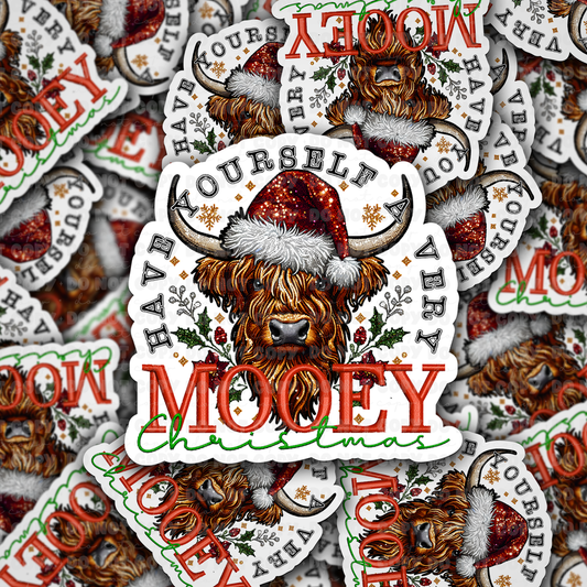 Have yourself a very mooey Christmas sticker