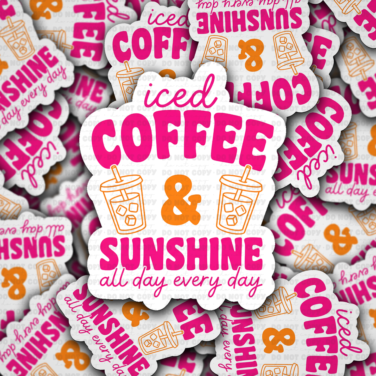 iced coffee and sunshine sticker