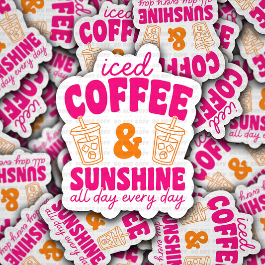 iced coffee and sunshine sticker