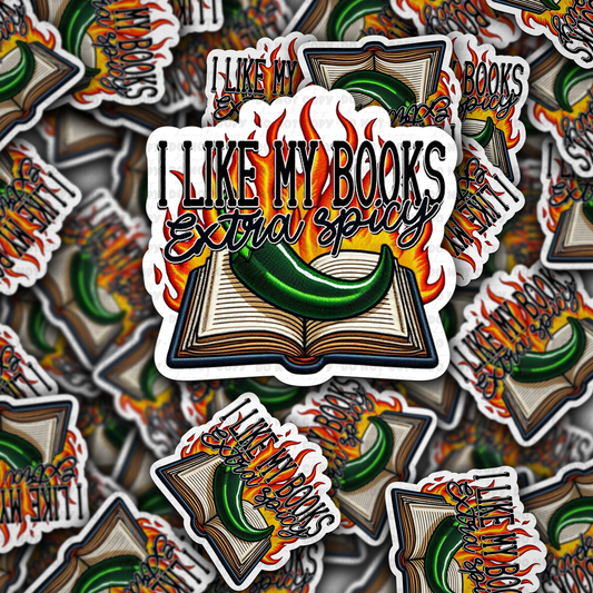 I like my books extra spicy sticker