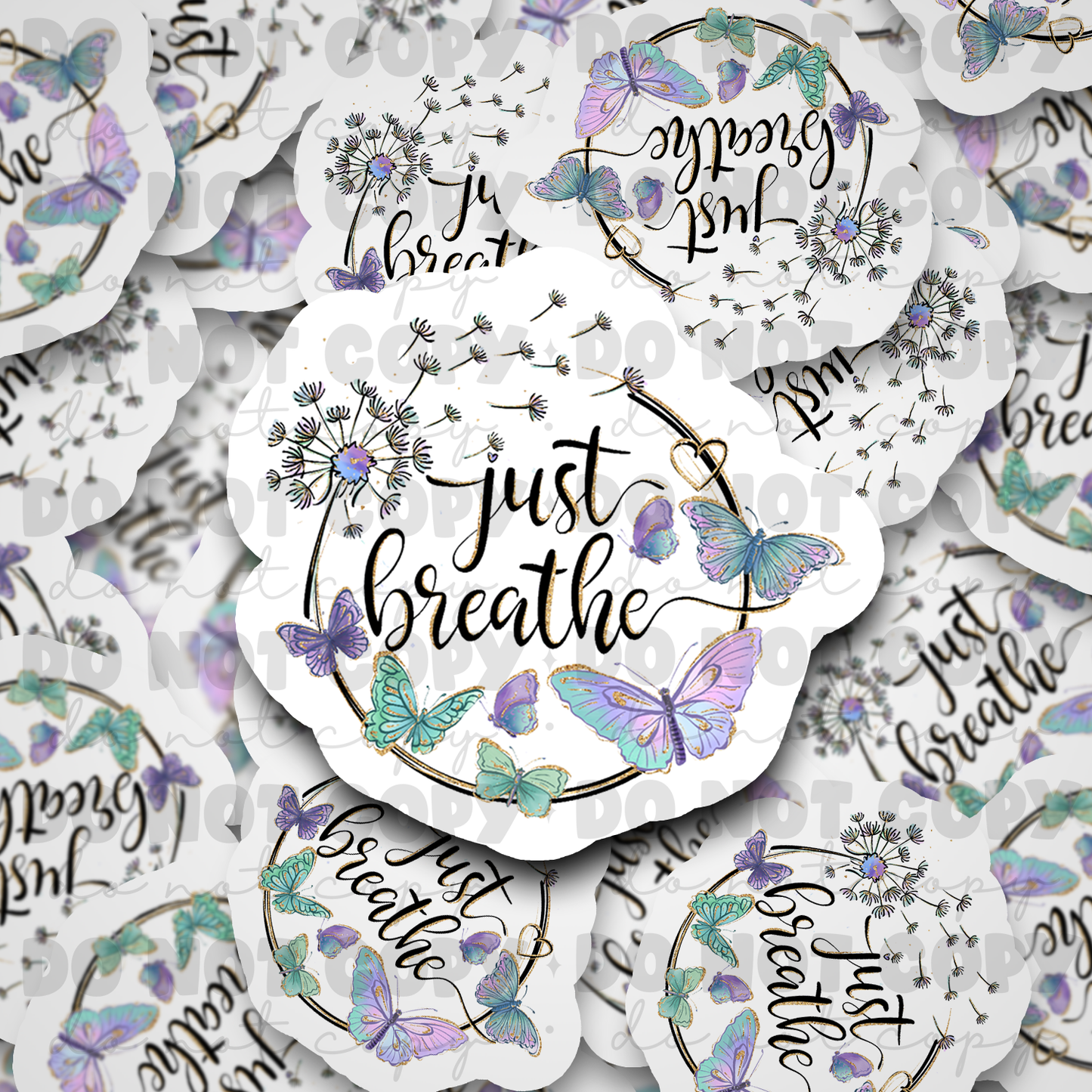 Just breathe butterfly sticker