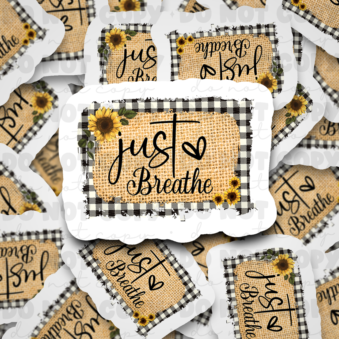 Just Breathe Sunflower sticker