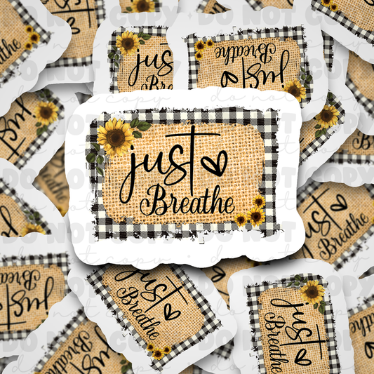 Just Breathe Sunflower sticker