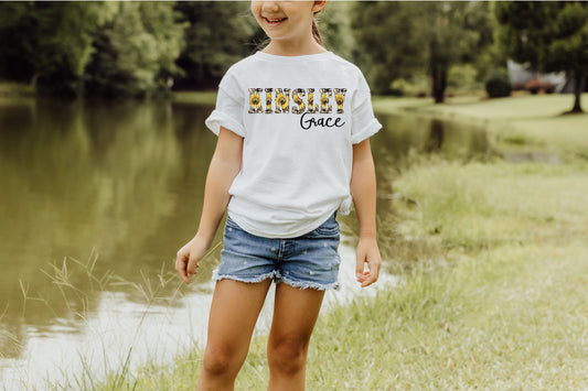 Name sunflower monogram Shirt