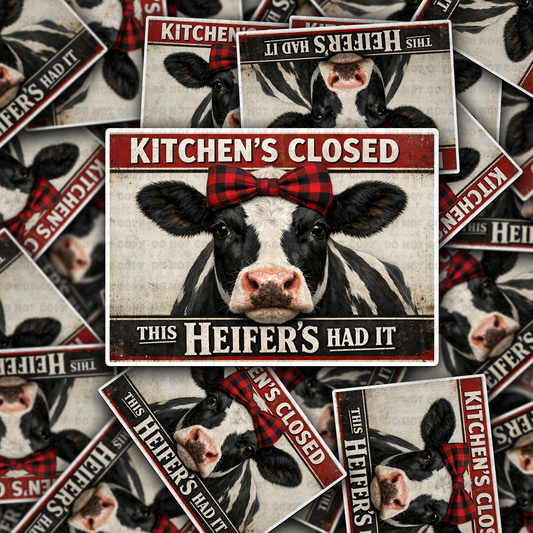 kitchen closed sticker