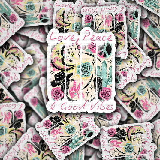 Love peace and good vibes sticker