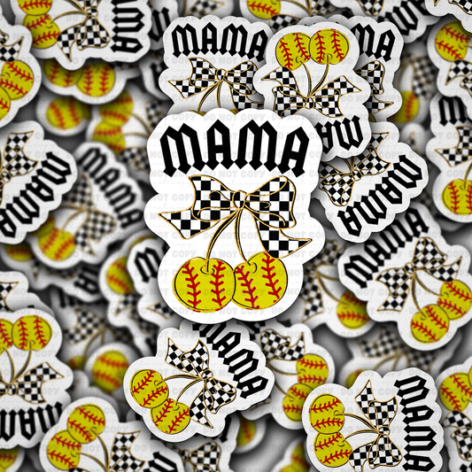 Mama softball cherries sticker